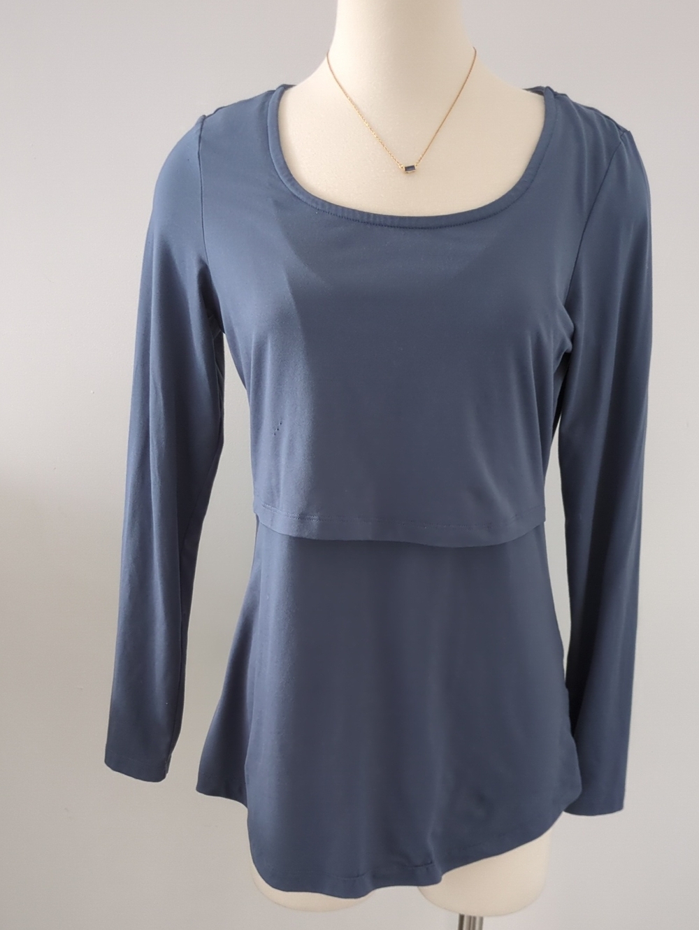 Kindred Bravely Long Sleeve Nursing Top - Slate Blue